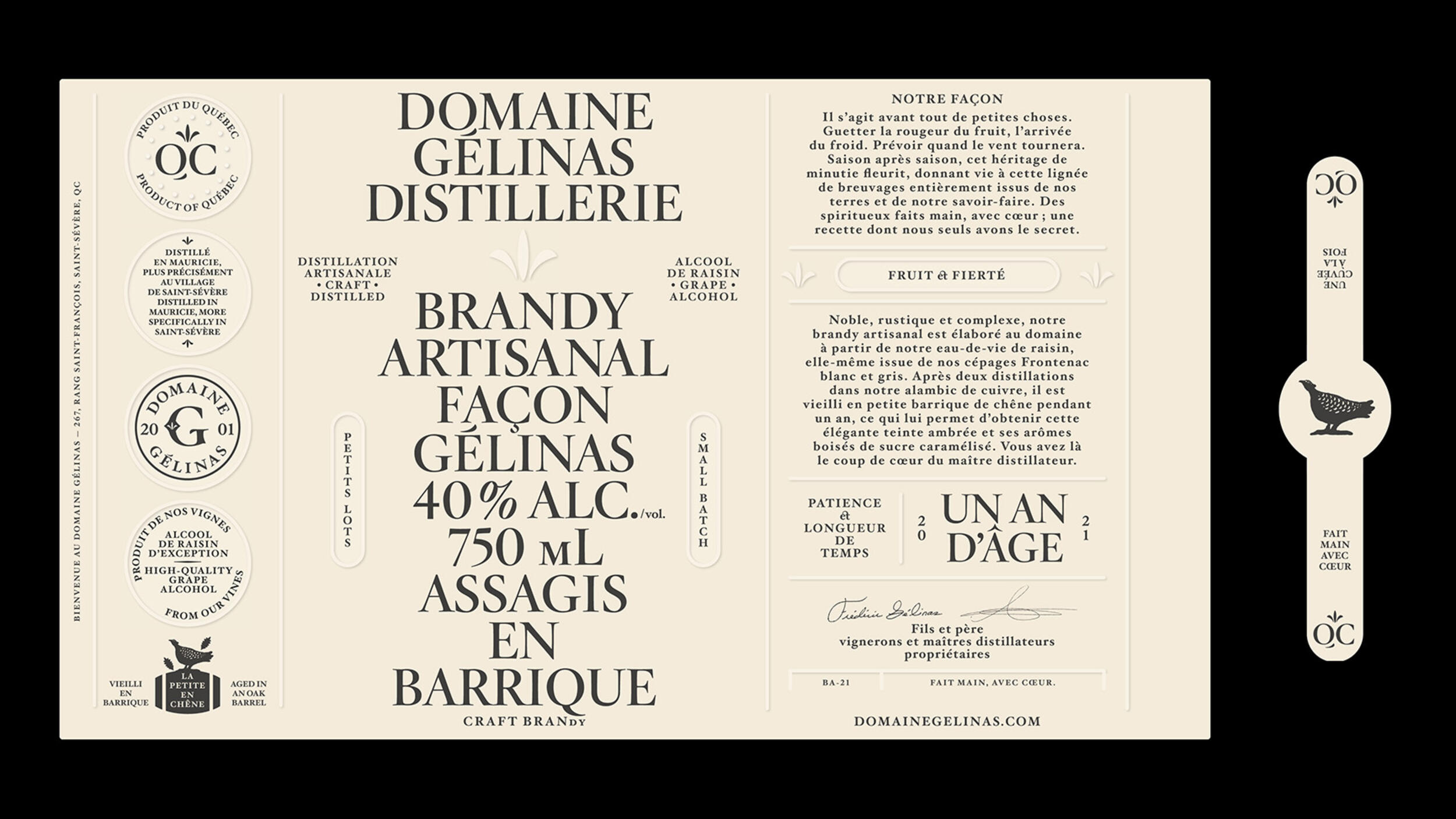 maubau_2022_Identité_Emballage_Domaine Gélinas_Brandy artisanal_5